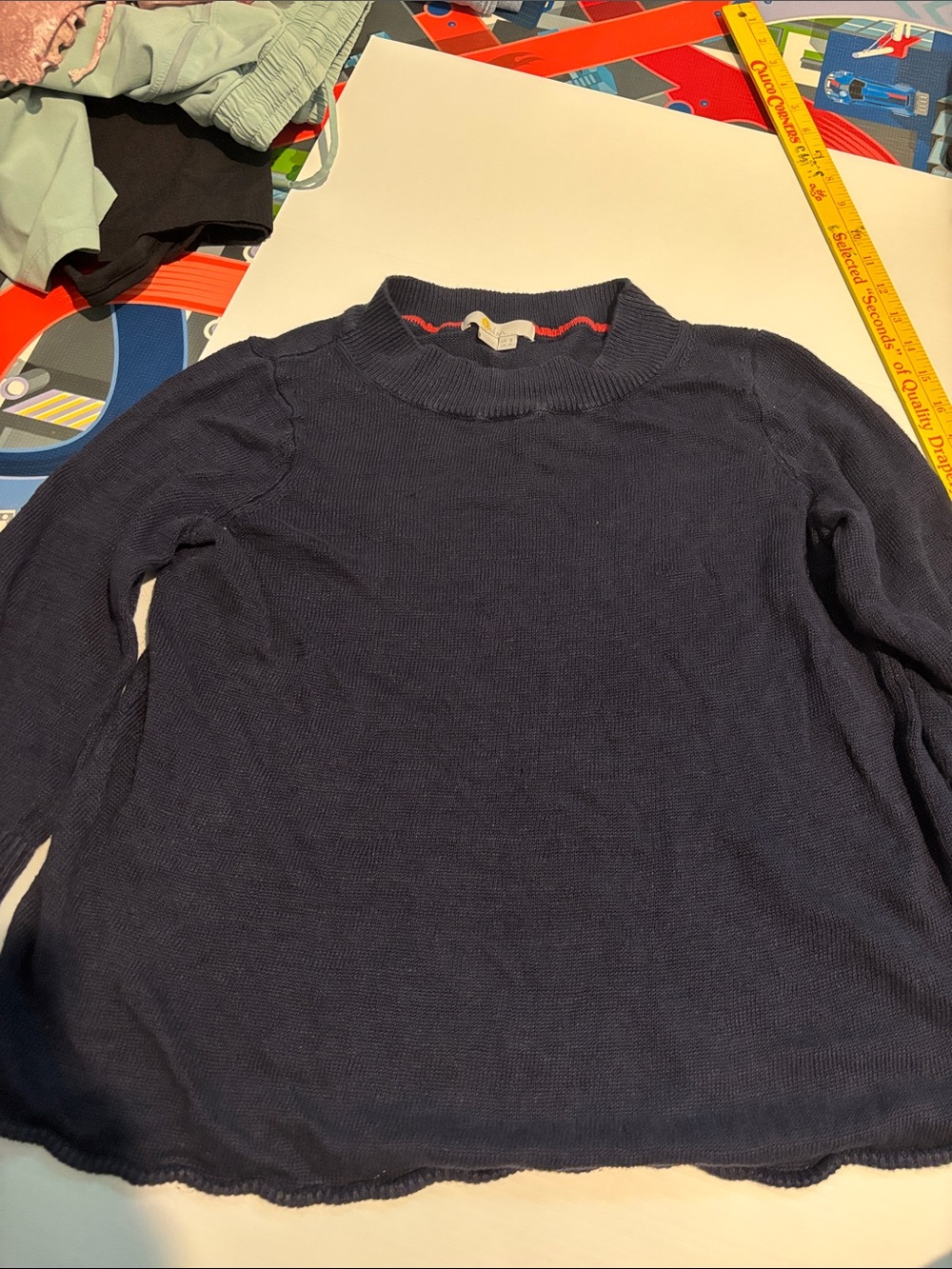 Boden Linen Navy Crewneck Sweater